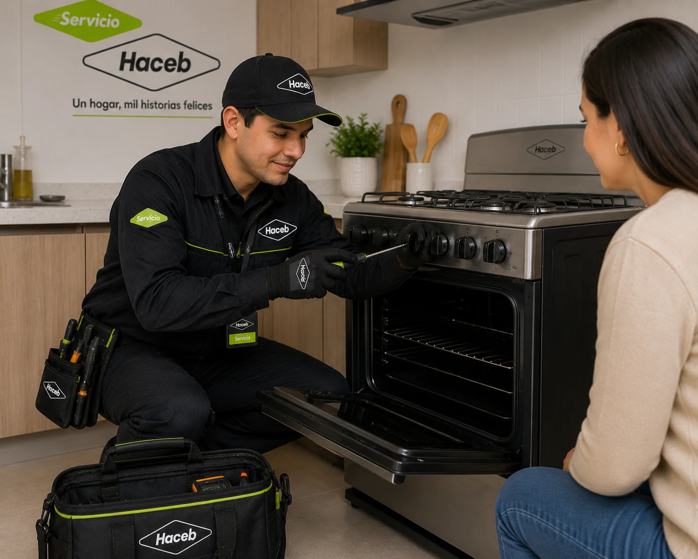 Técnico Haceb realizando mantenimiento en Valledupar