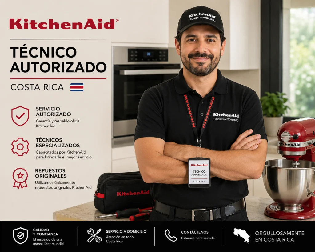 Técnico KitchenAid realizando mantenimiento preventivo en Valledupar