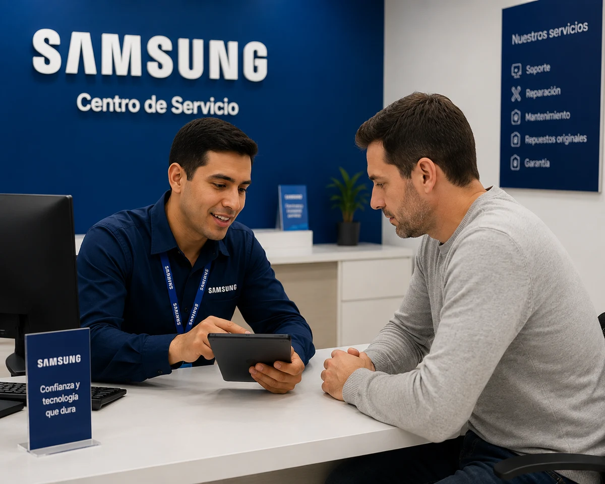 Técnico Samsung realizando mantenimiento preventivo en Valledupar