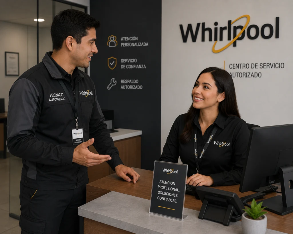 Técnico Whirlpool atendiendo centro de lavado Whirlpool en Valledupar